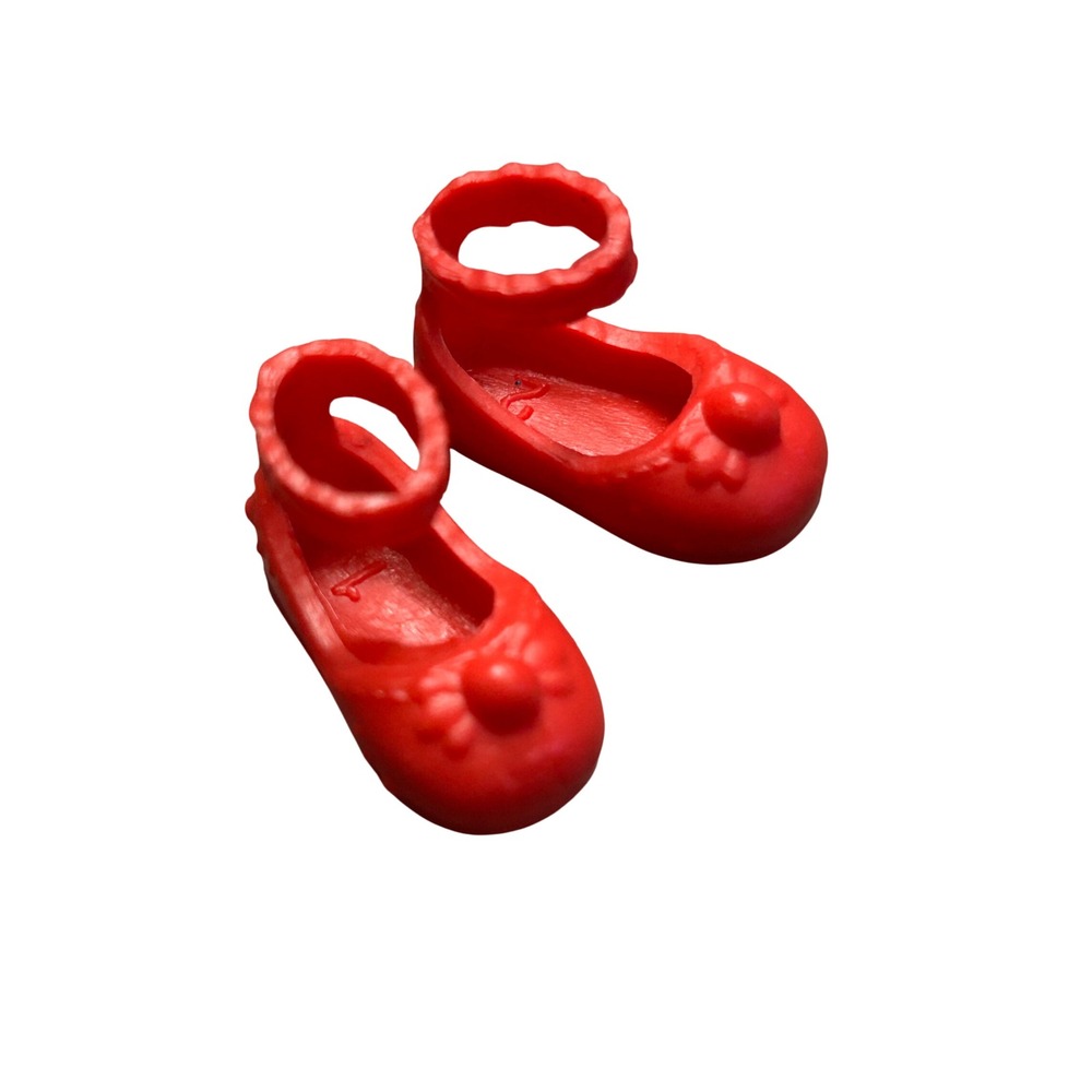 Barbie Chelsea Doll Shoes Red Mary Jane Bow Flat